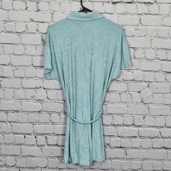2/$30 Andie Terry Button-Up Romper Cablu Blue Size M | Casual Lounge Style - Picture 2 of 5